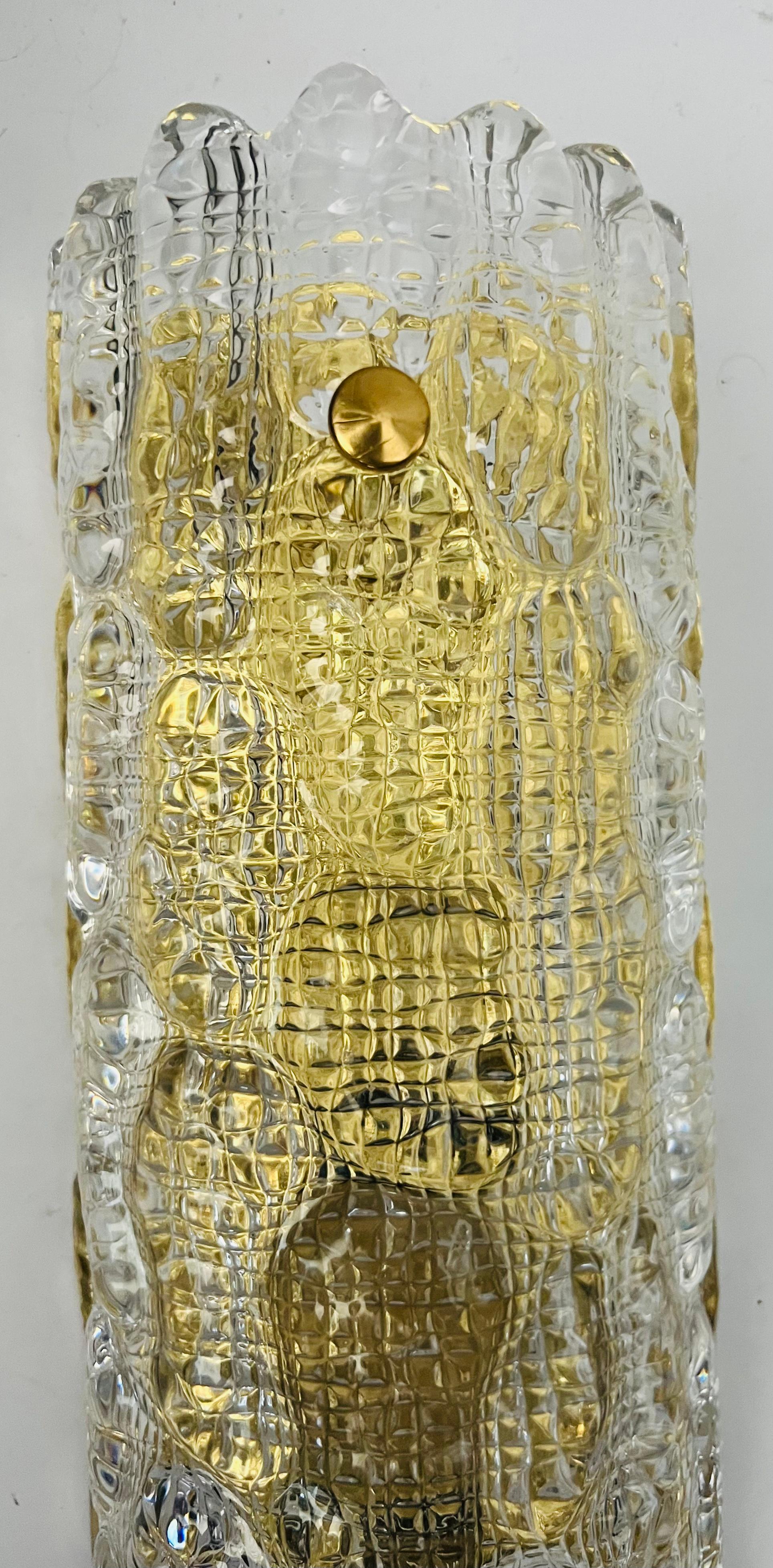 Coppia di lampade da parete in cristallo Carl Fagerlund Orrefors 1950, metà del secolo scorso. in vendita 5