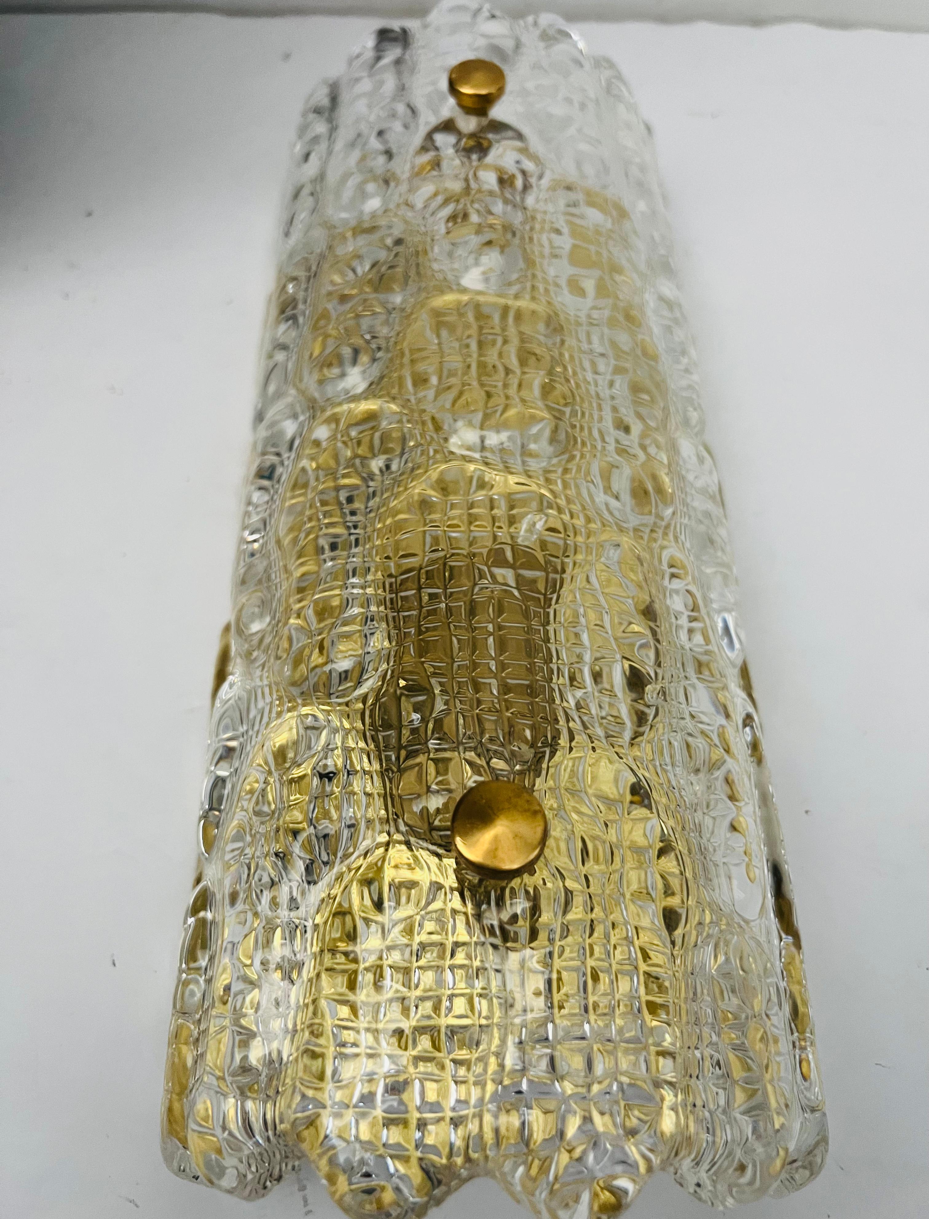 Coppia di lampade da parete in cristallo Carl Fagerlund Orrefors 1950, metà del secolo scorso. in vendita 7