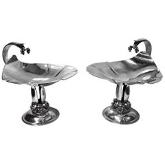 Vintage Pair of Carl Poul Petersen Sterling Silver Compotes, Montreal, circa 1940