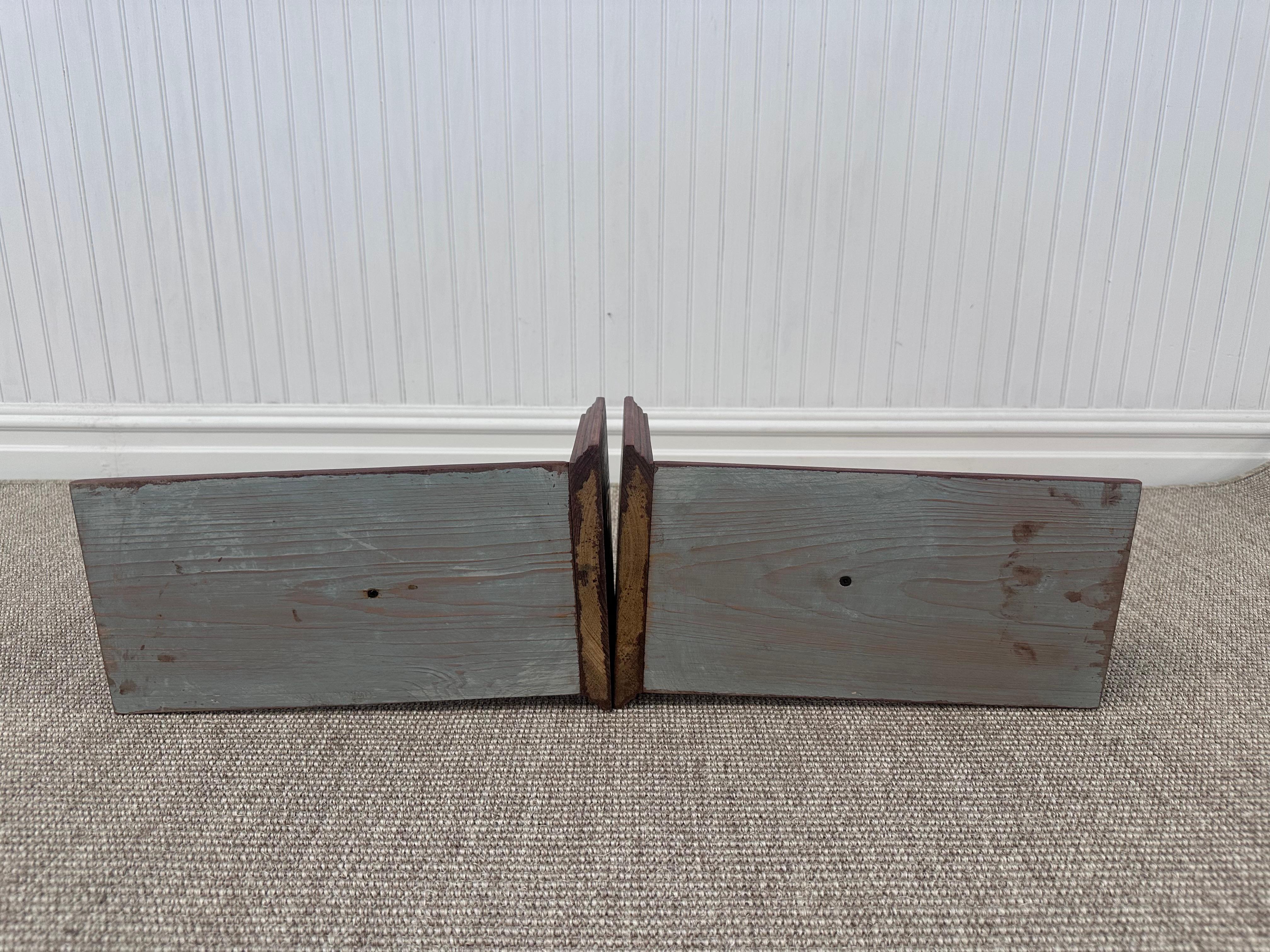 Pair Carved Bird Corbels or Bookends For Sale 4