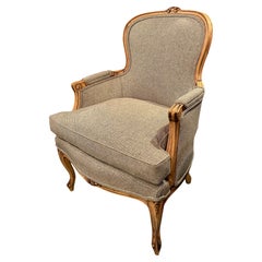 Pair Carved French Louis XV Bergeres, Early 20th Century