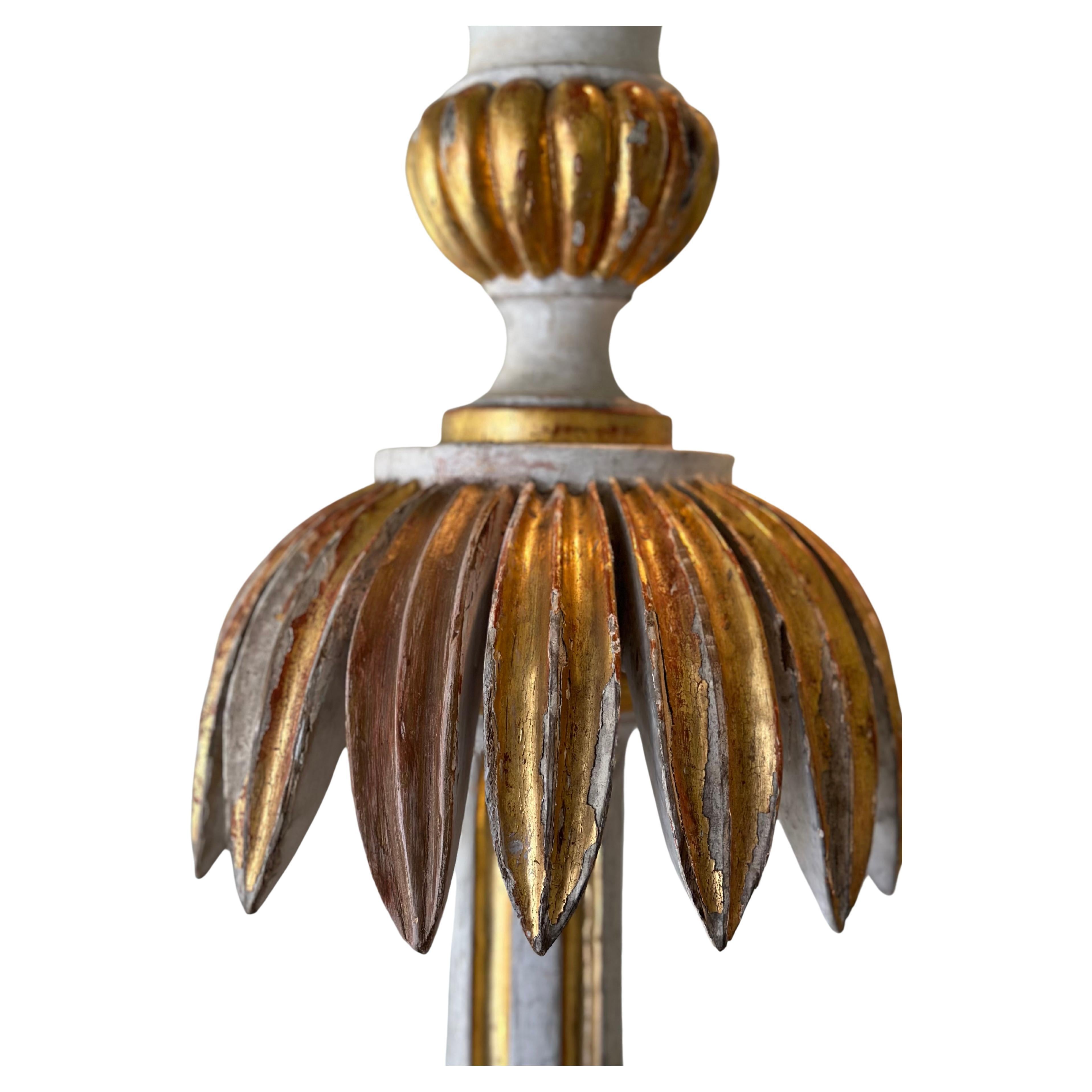 PAIR Carved Gilt Floor Lamps - Italian c1820 For Sale