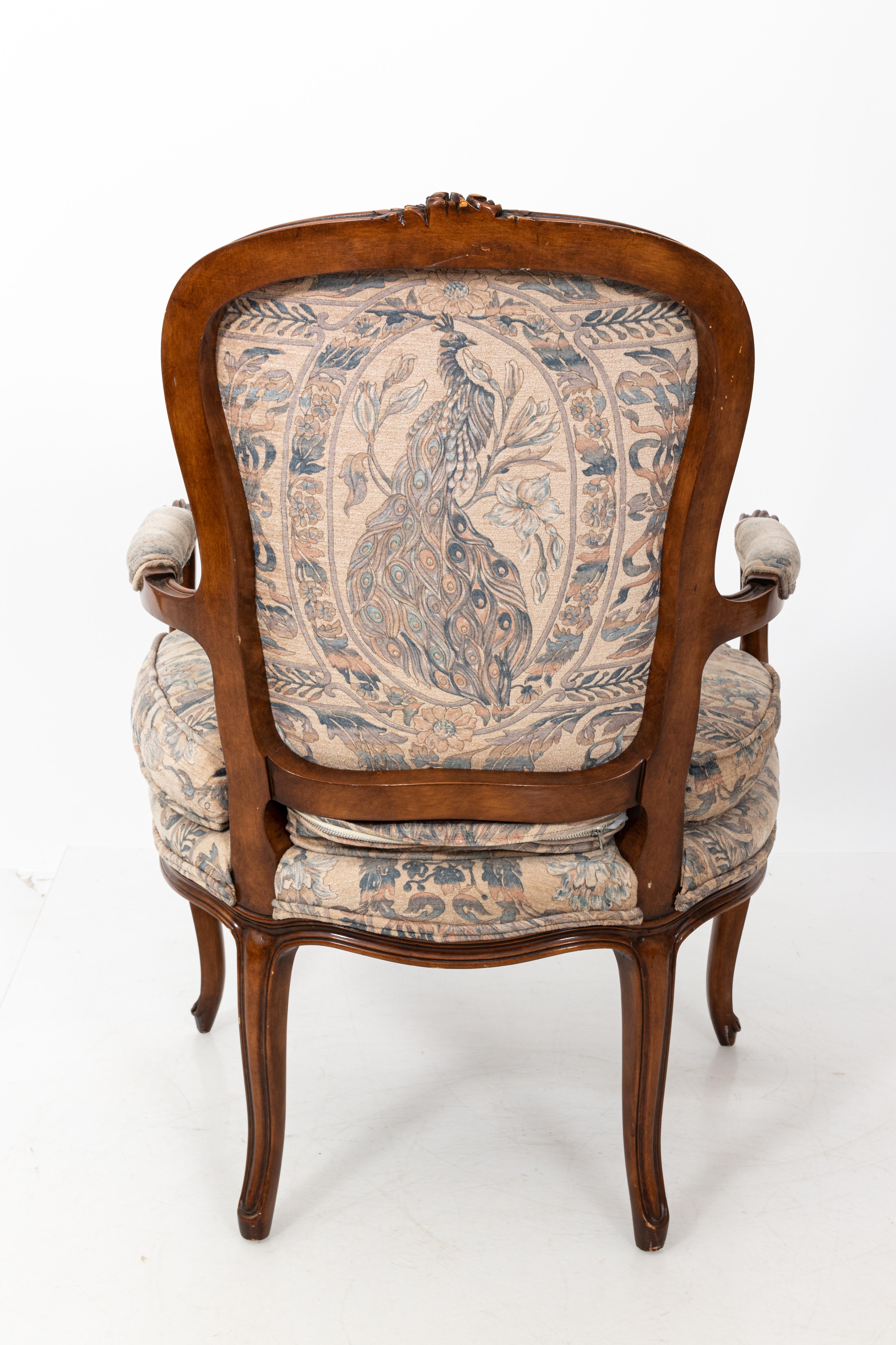 Pair of Carved Louis XV Style Open Armchairs 4