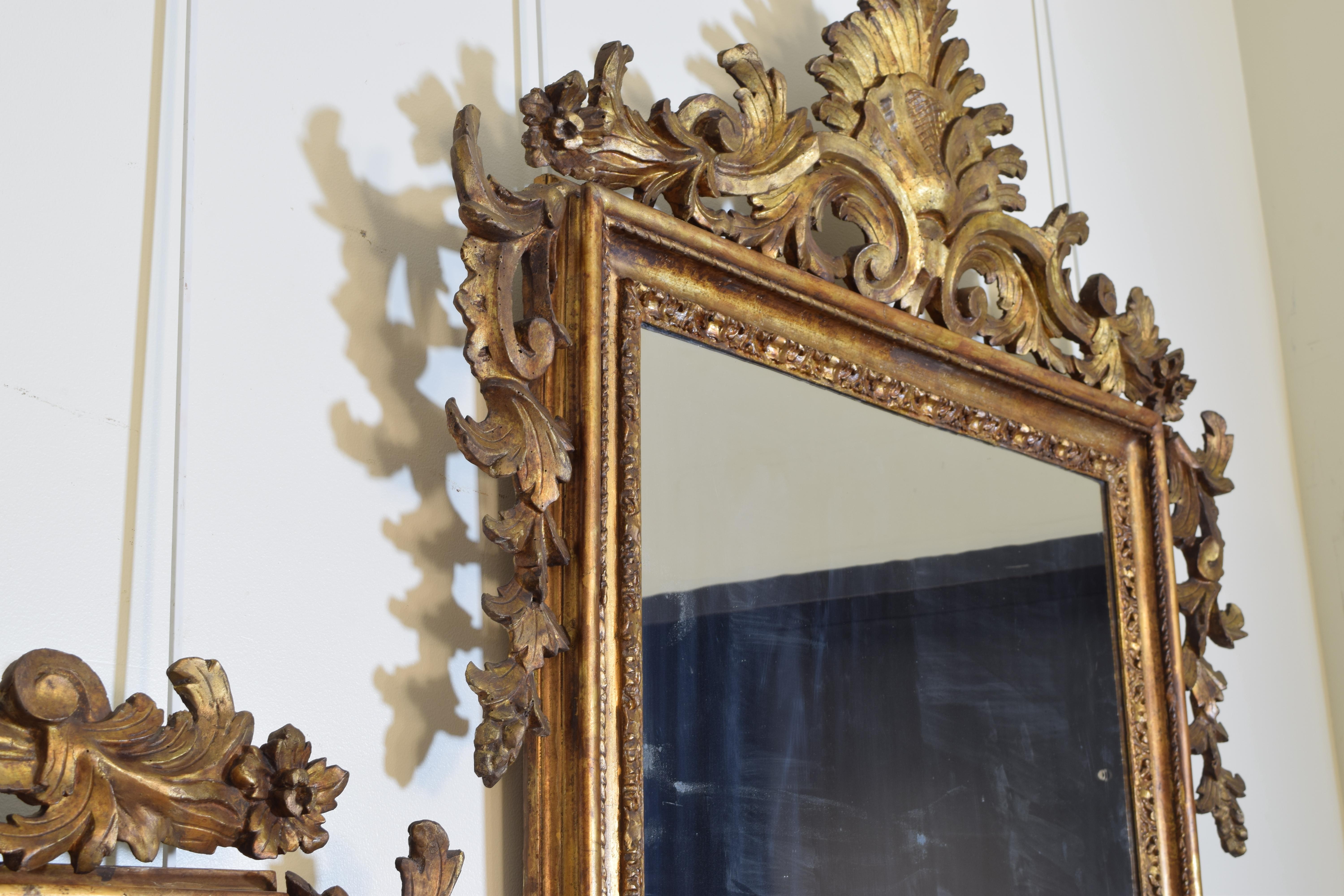 Pair of Carved Mecca Mirrors, Louis XIV Period Naples, Italy, Early 18th Century 2