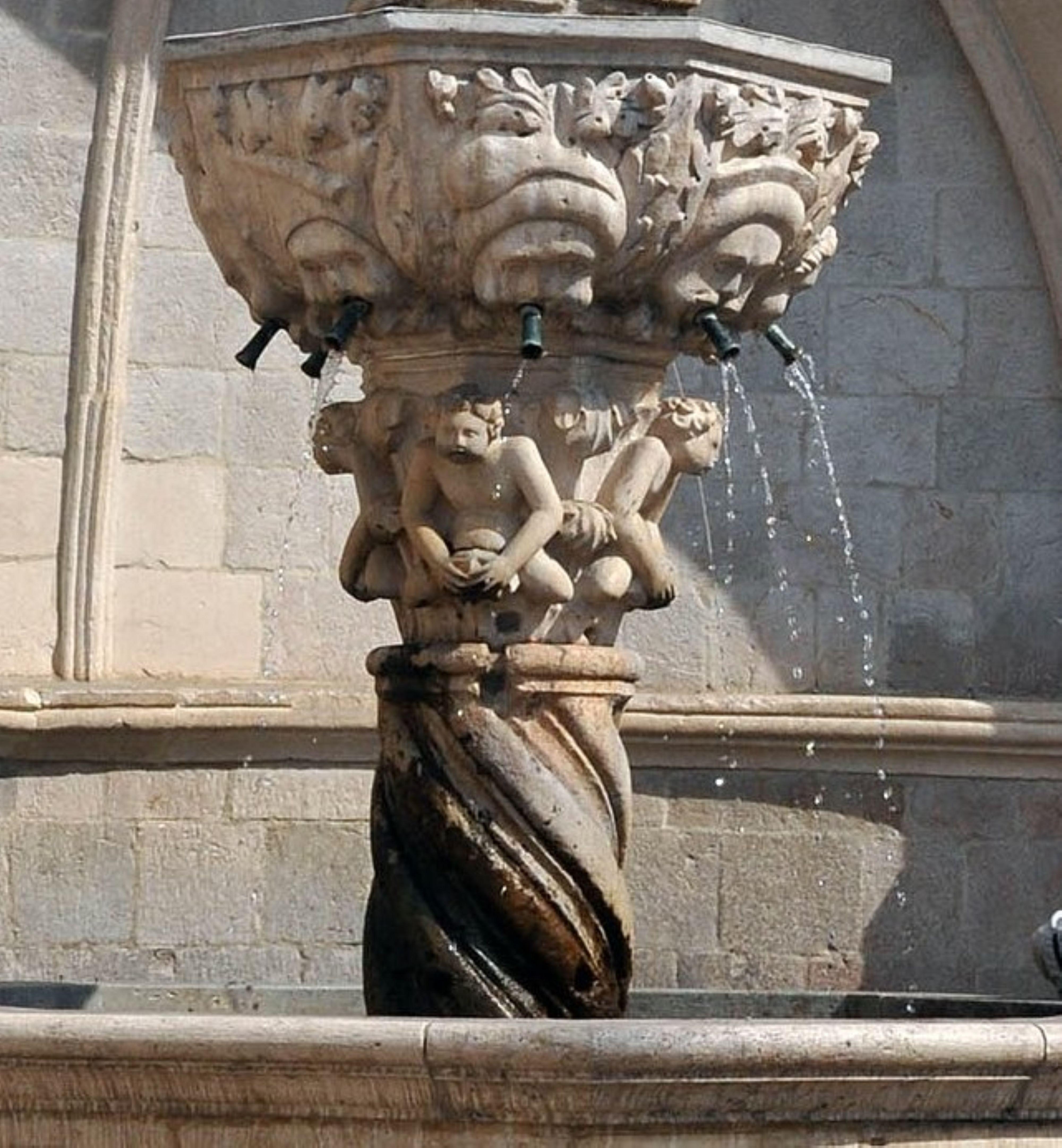 white stone carving