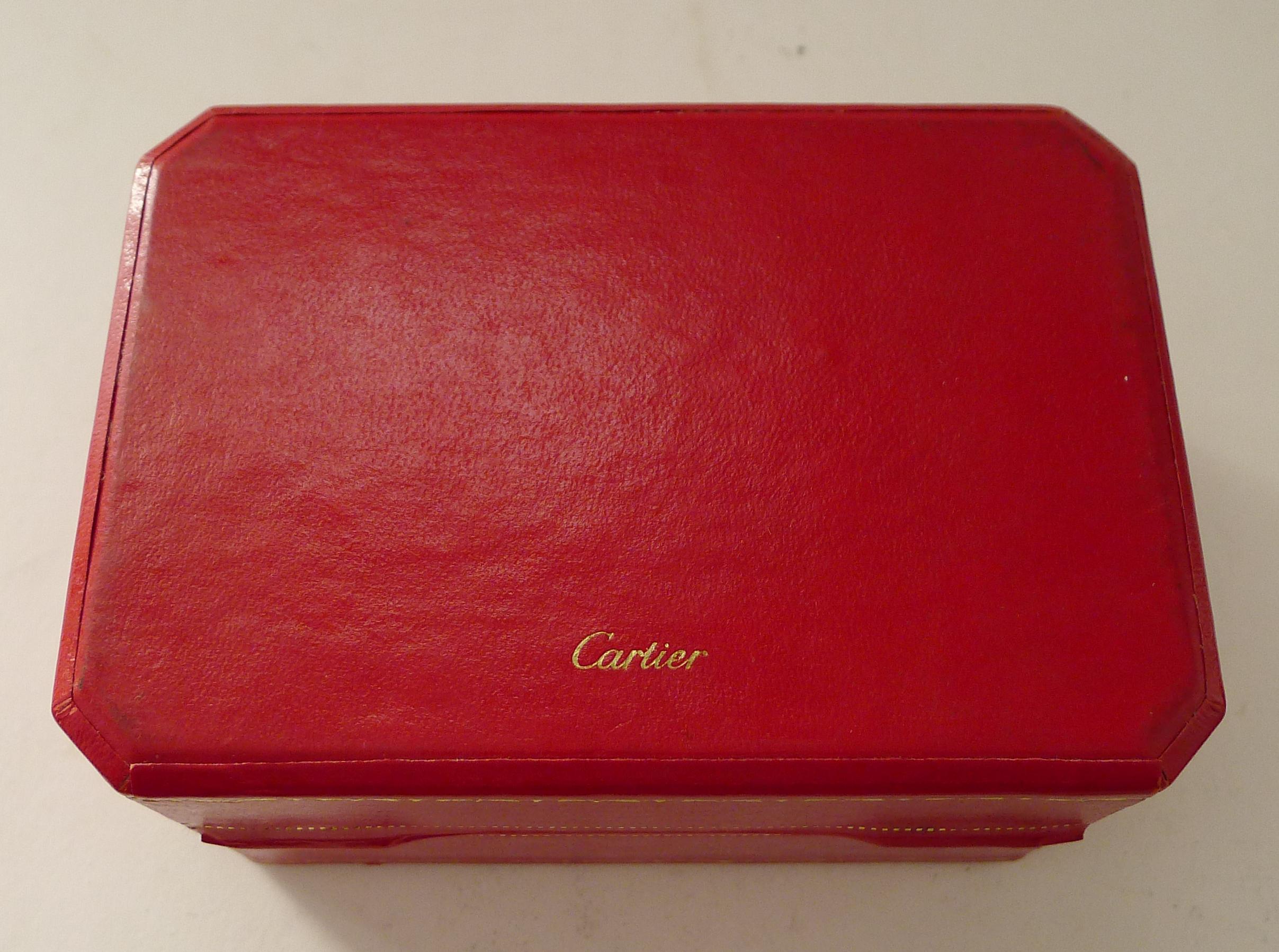 Pair Cased Cartier Silver Trinity Shot Glasses c.1970 2