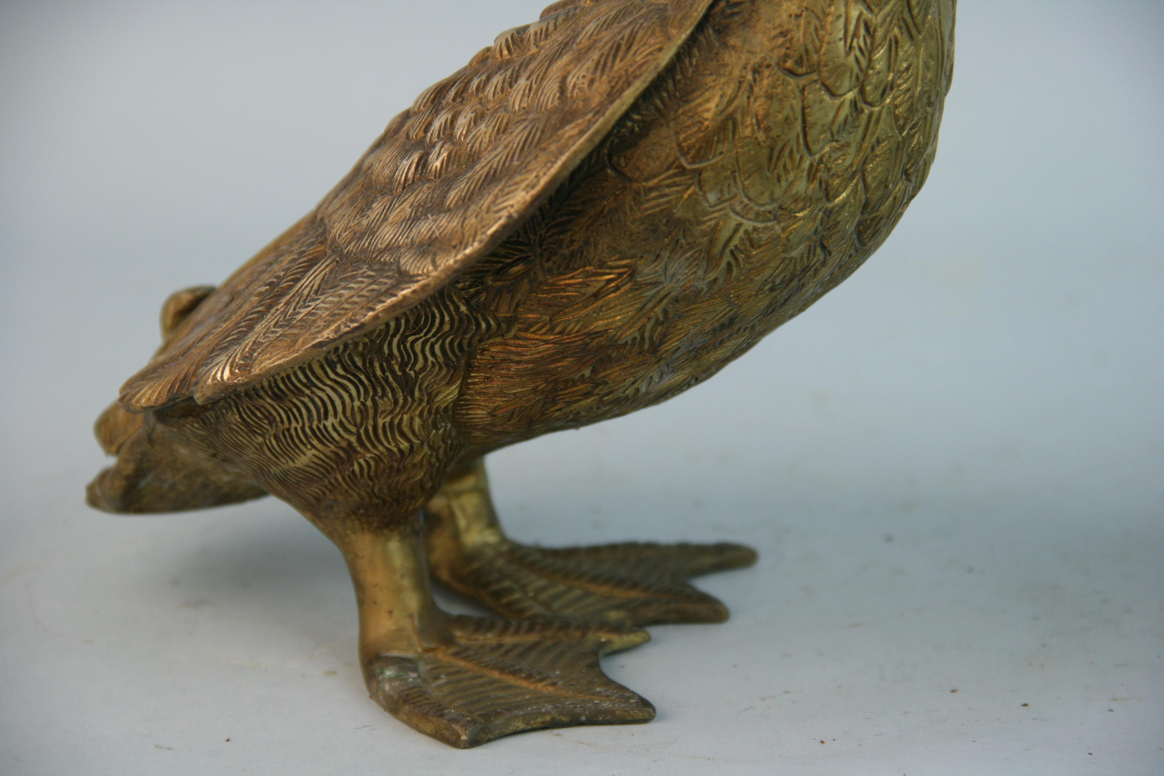 Pair Antique Cast Bronze Japanese Duck Garden Sculptures 1920's For Sale 5