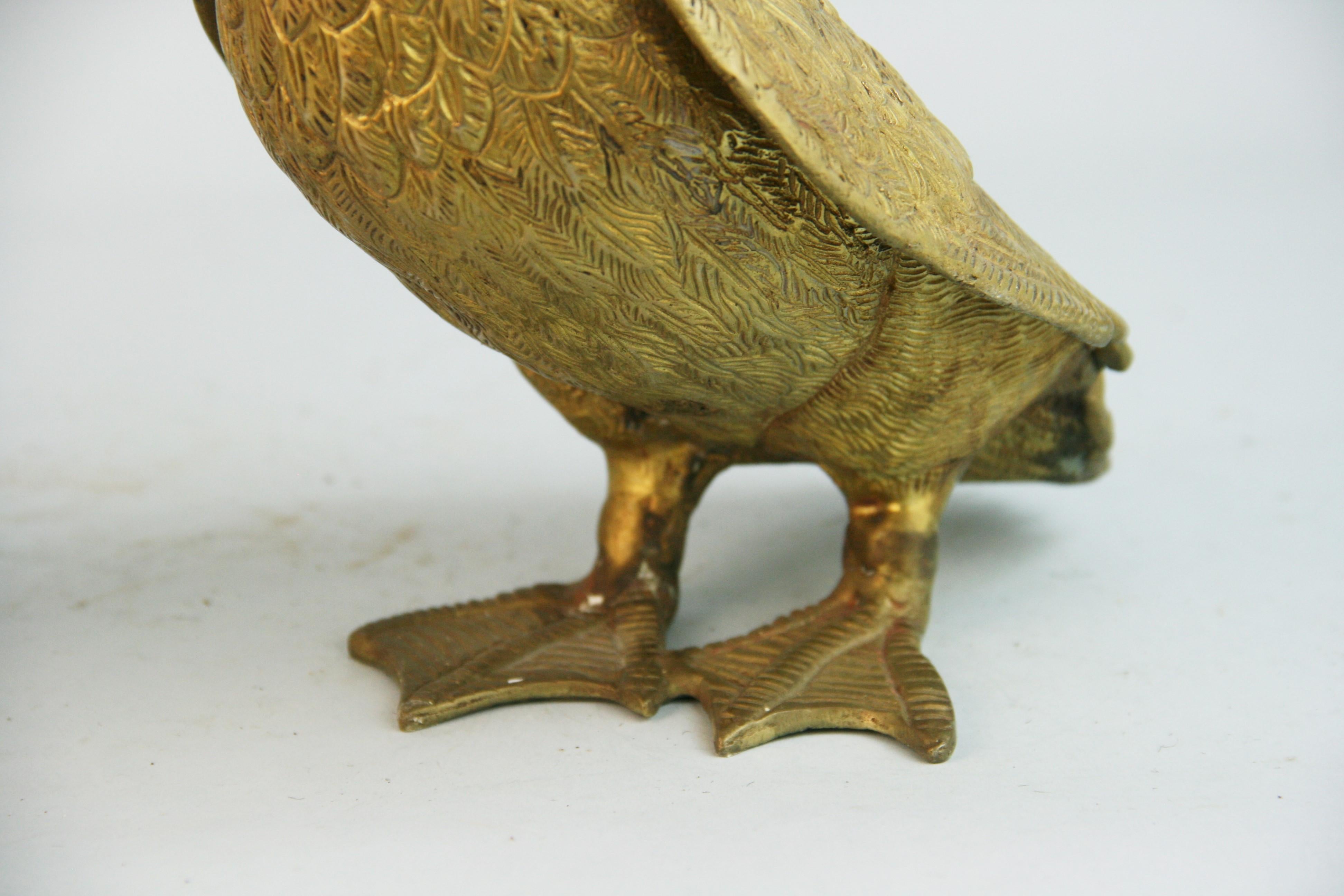 Pair Antique Cast Bronze Japanese Duck Garden Sculptures 1920's For Sale 6