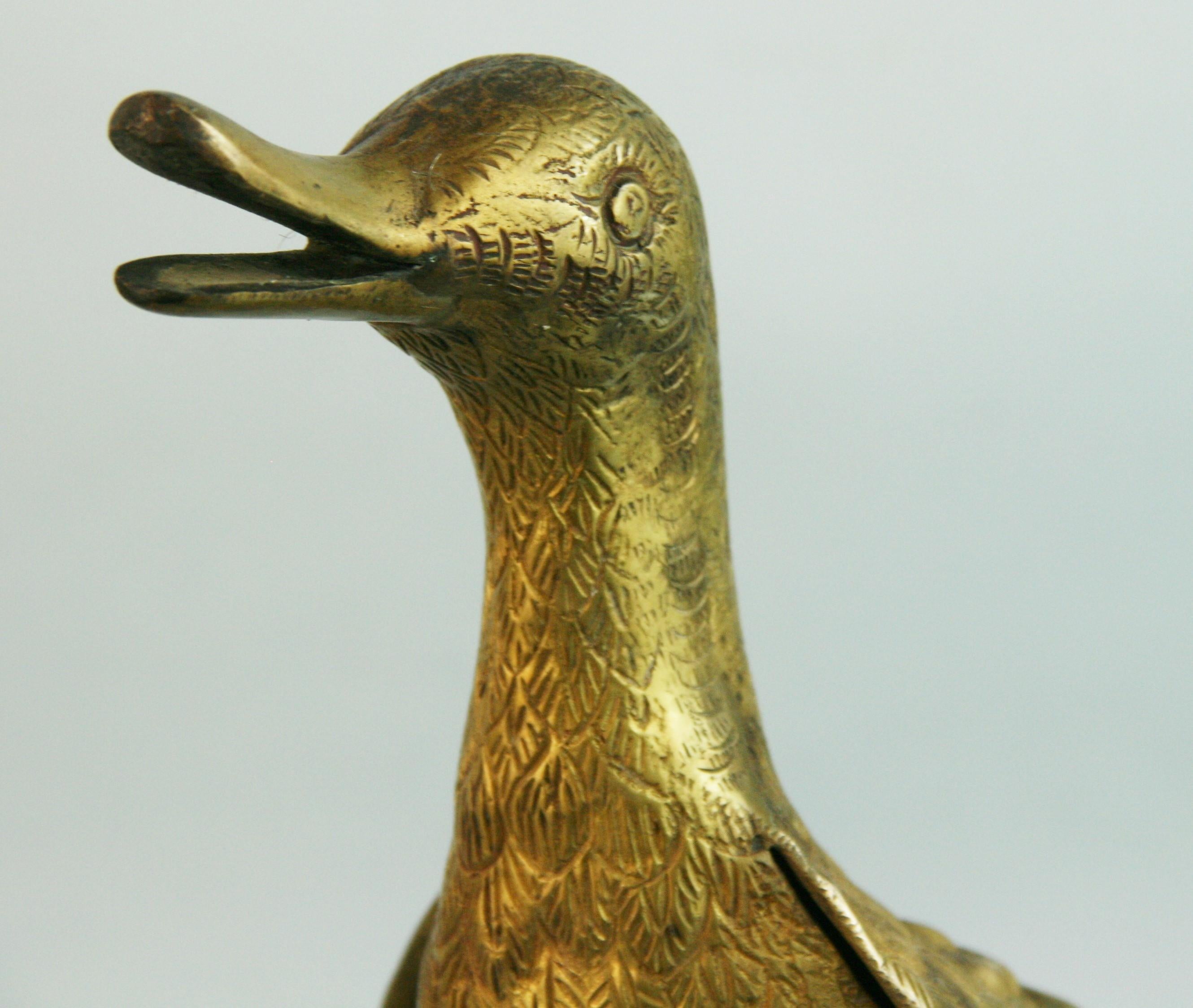Pair Antique Cast Bronze Japanese Duck Garden Sculptures 1920's For Sale 7