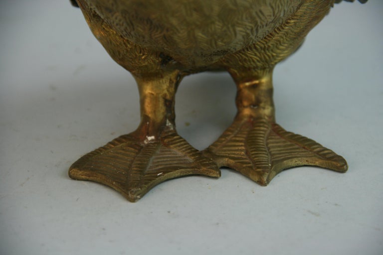 Pair Cast Bronze Japanese Duck Garden Sculptures 1920's For Sale 2