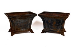 Pair Cast Iron Footed Planters, circa 1920's