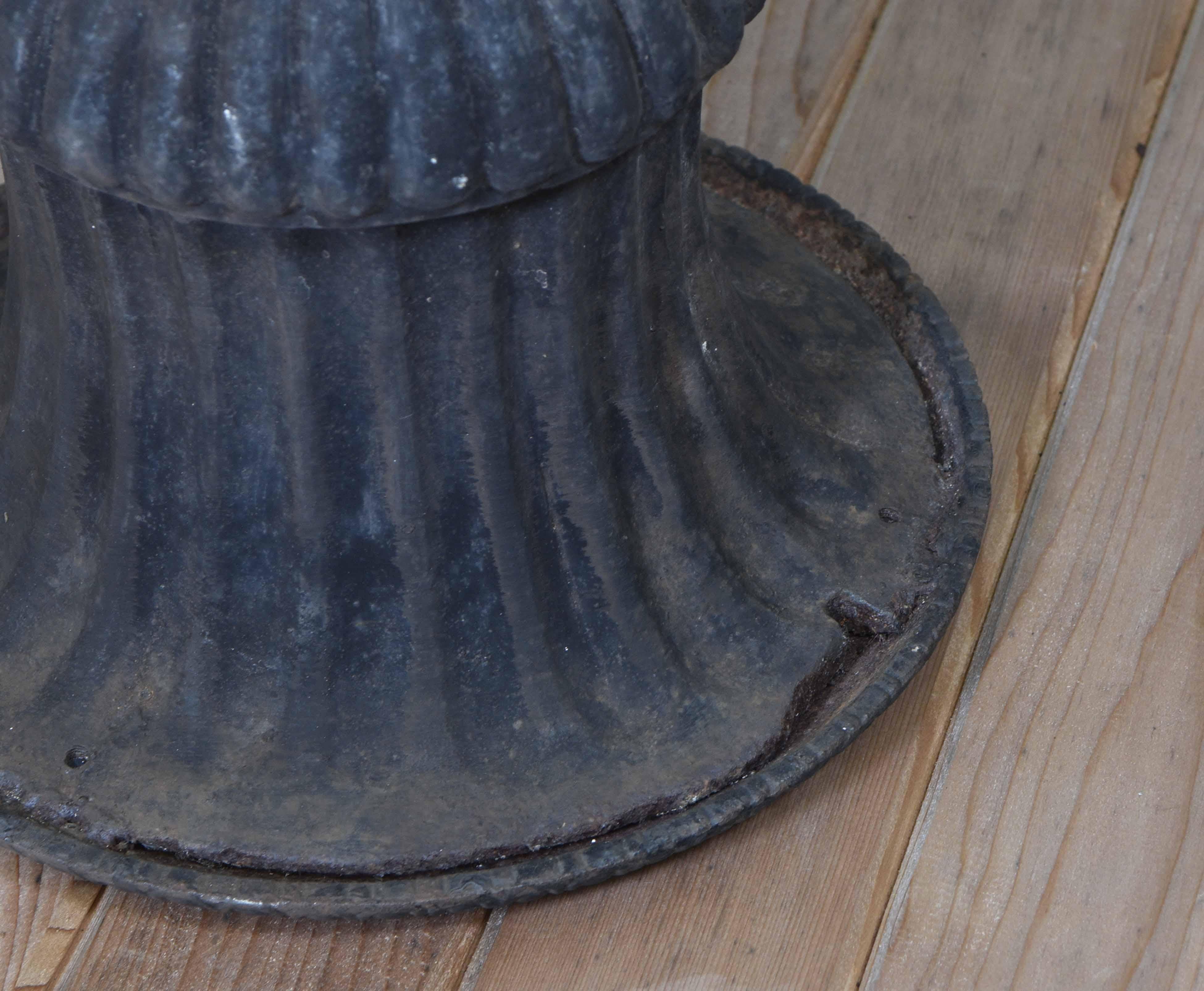 Pair Cast Iron Garden Urns on Stands 4