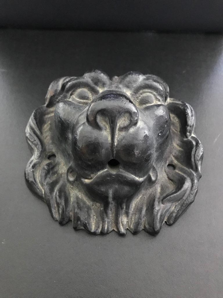 Neoclassical Pair of Cast Iron Lion Head Wall Ornament Fountains