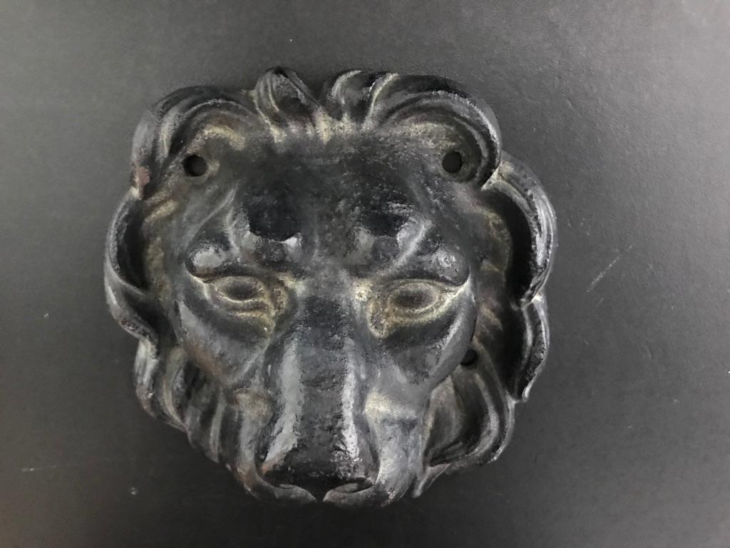 American Pair of Cast Iron Lion Head Wall Ornament Fountains