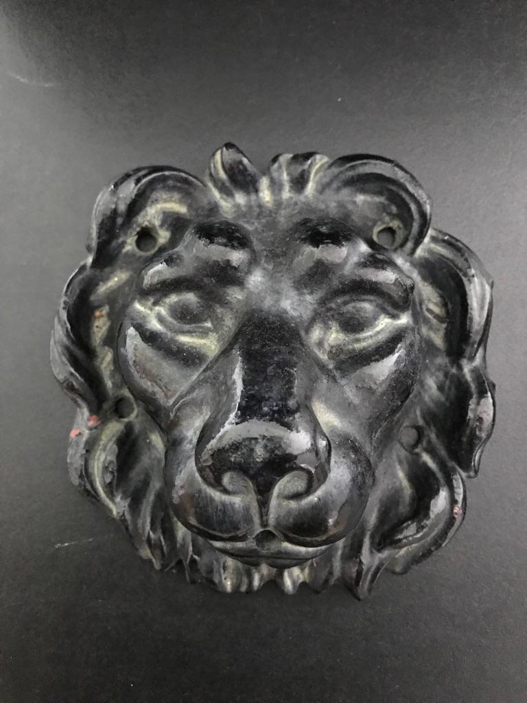 20th Century Pair of Cast Iron Lion Head Wall Ornament Fountains