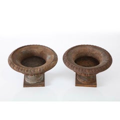 Pair Cast Iron Pie Crust Urns