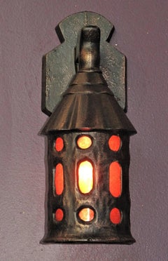 Pair Cast Iron Revival / Bungalow Porch Lights c.1920s