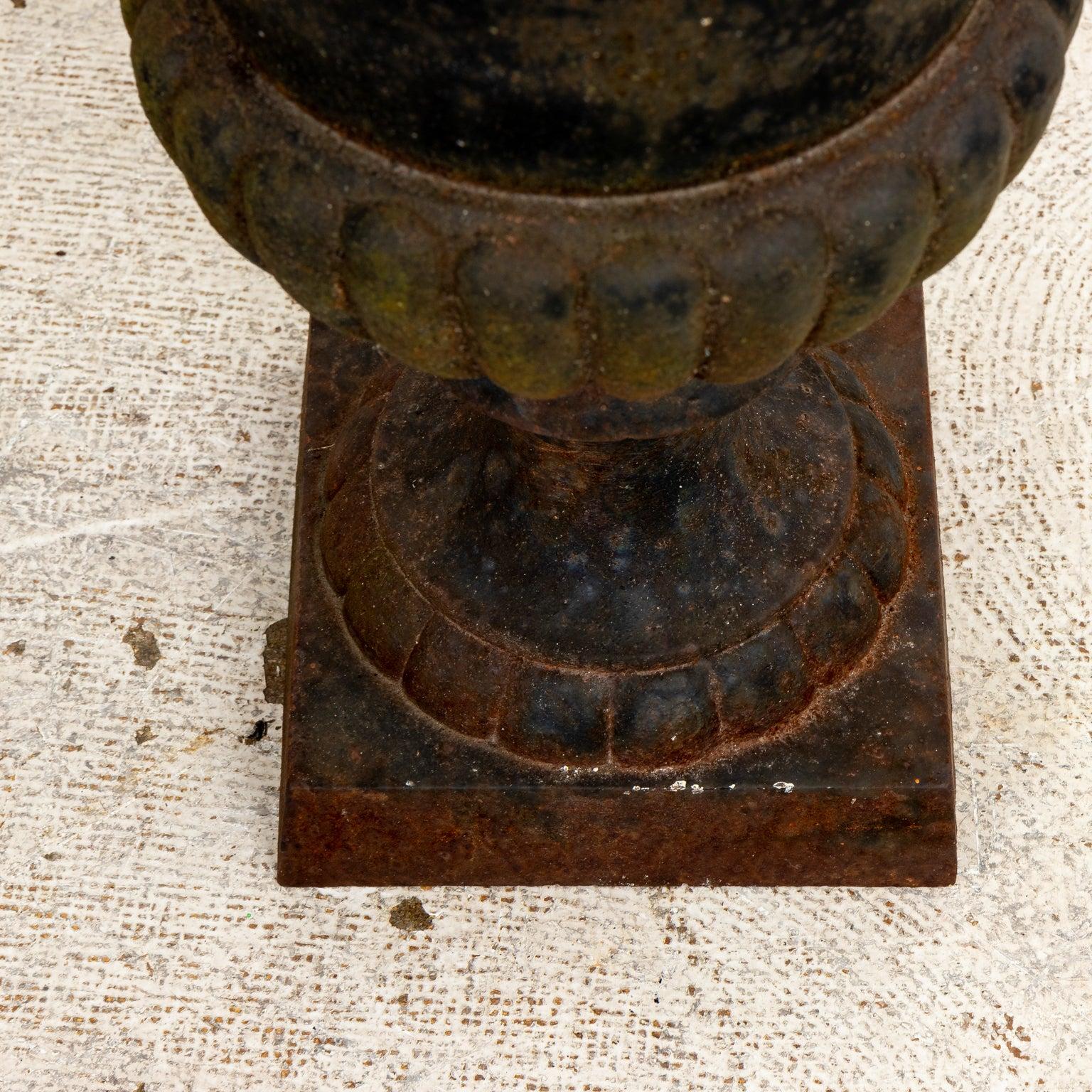 Pair Cast Iron Urns 3