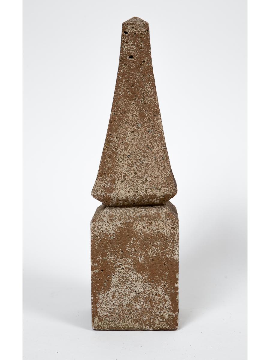 Pair Cast Stone Garden Obelisks, 20th Century In Good Condition For Sale In Chappaqua, NY
