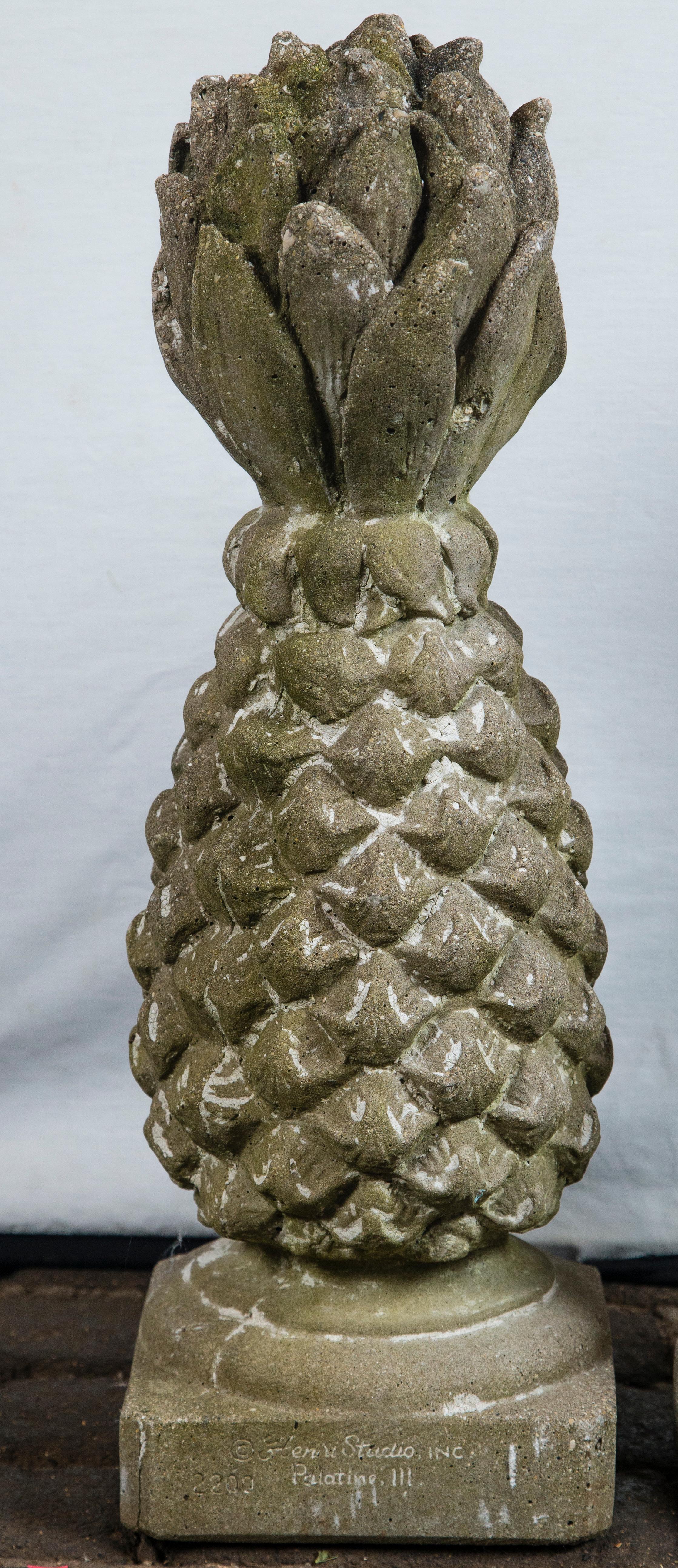 concrete pineapple statue