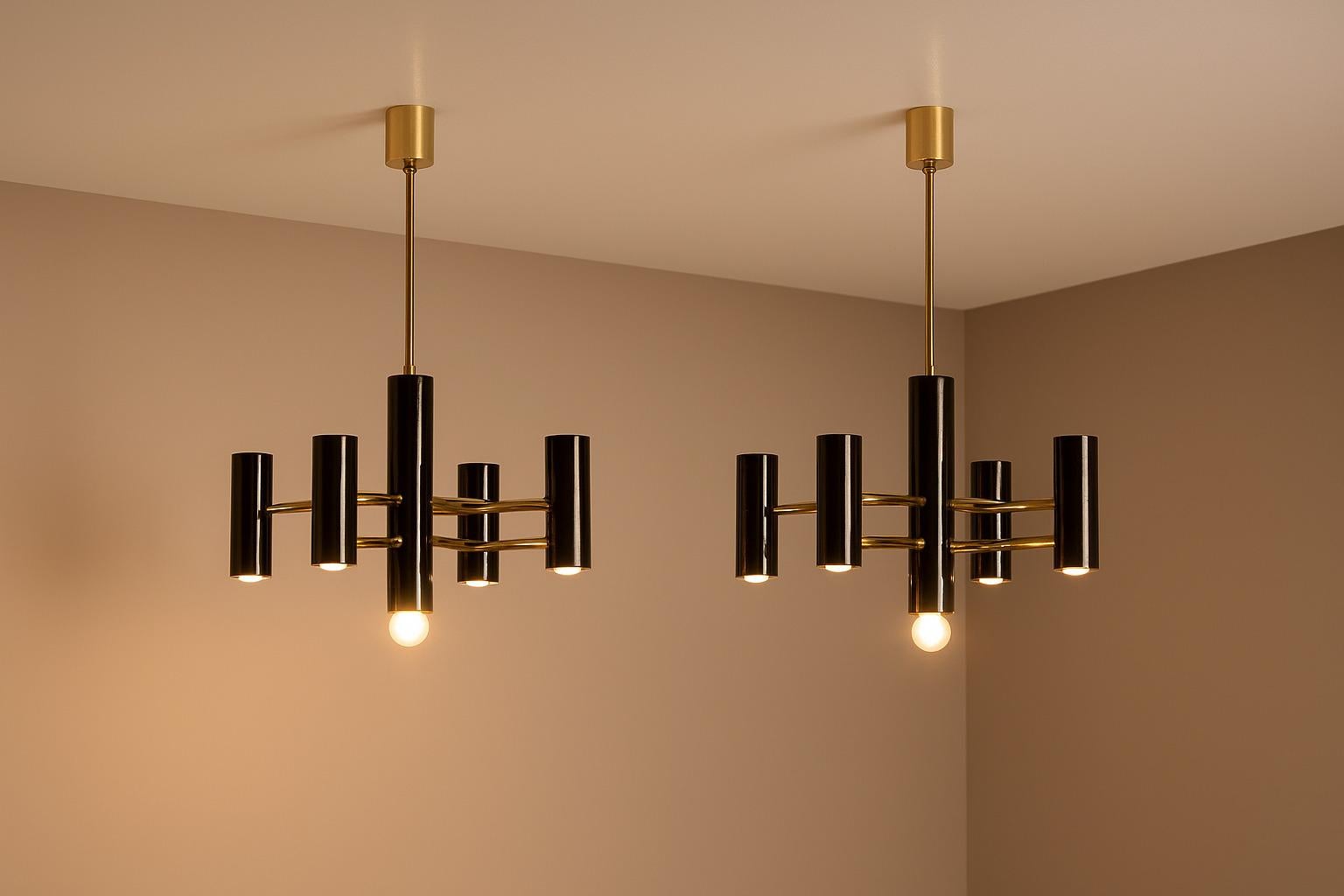 Paar Deckenleuchten von Gaetano Sciolari für Boulanger, Italien 1970er im Angebot 5