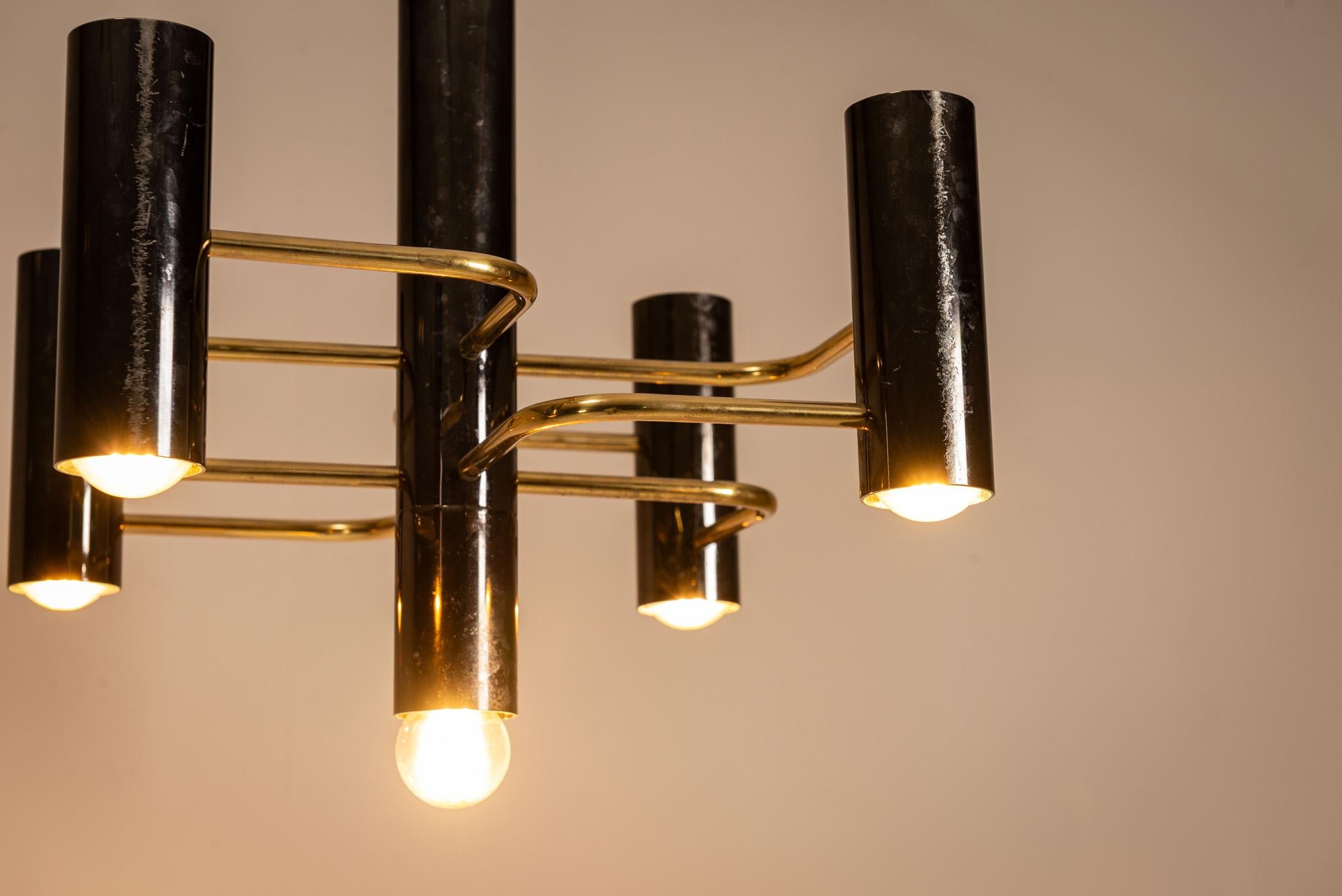 Paar Deckenleuchten von Gaetano Sciolari für Boulanger, Italien 1970er (Messing) im Angebot