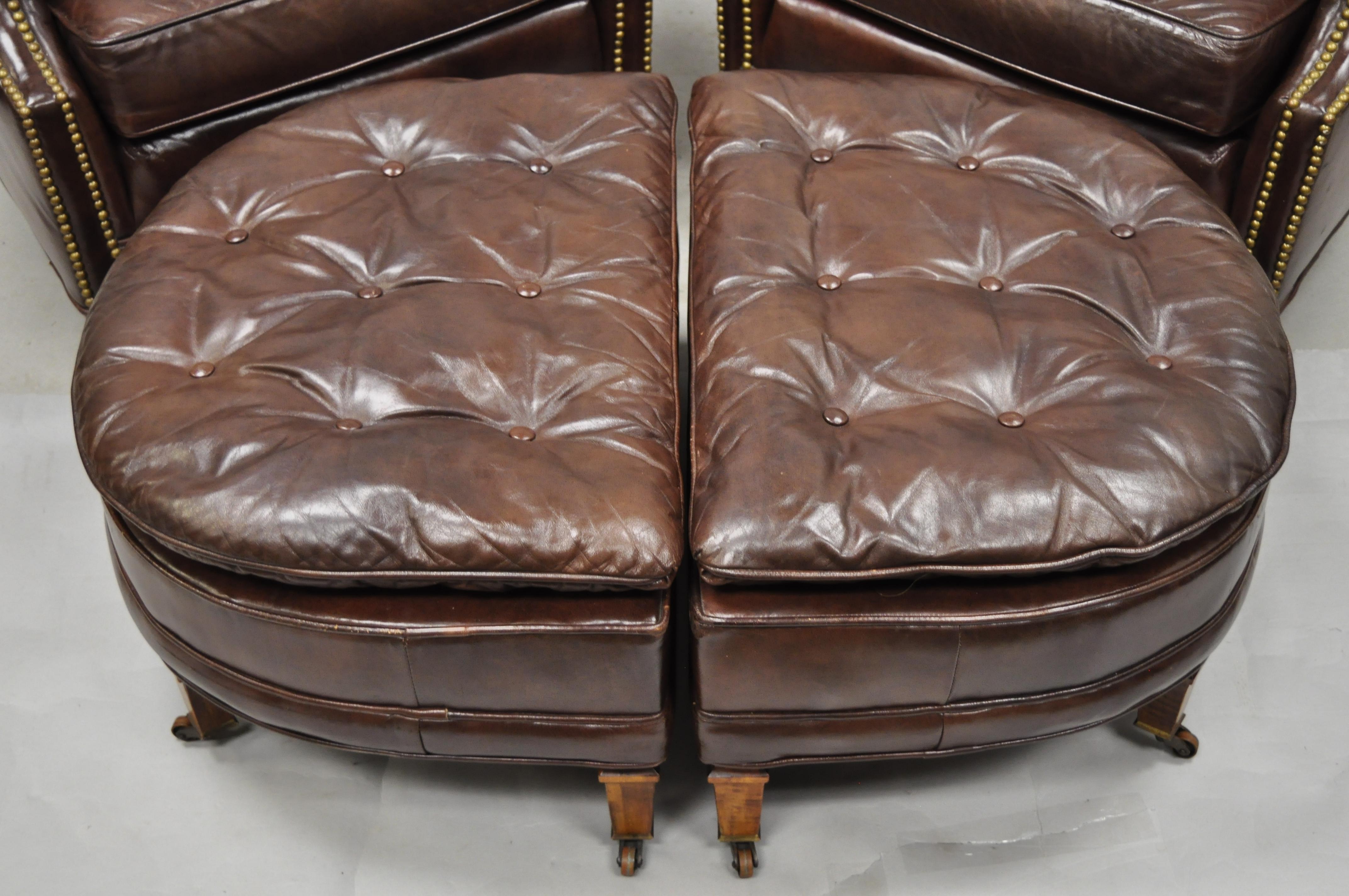leather chairs with ottoman