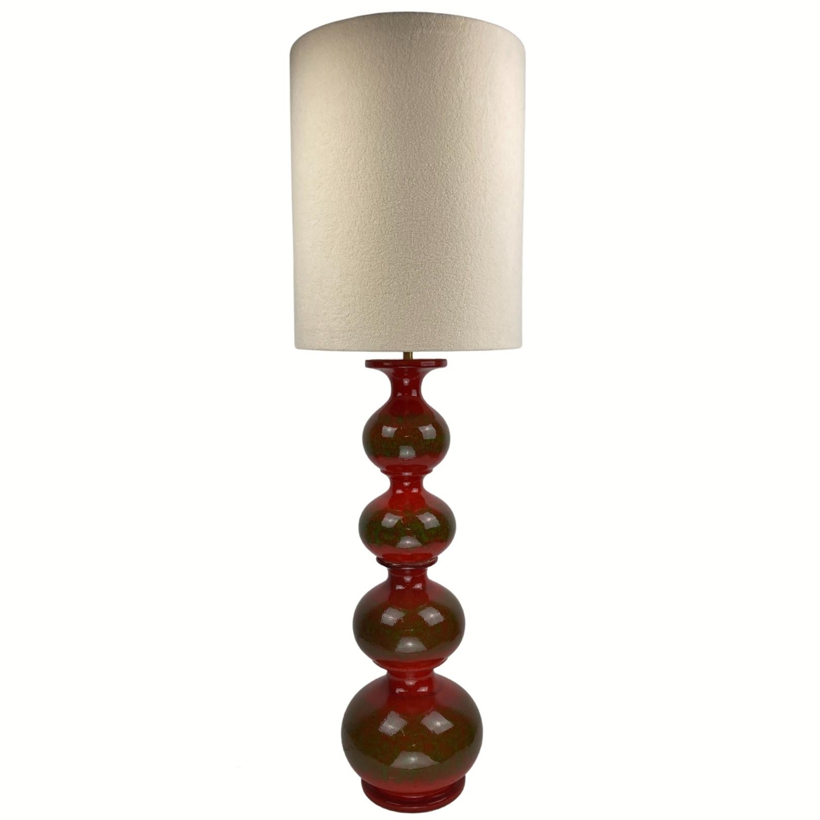 Mid-20th Century Pair ceramic bubbly wavy floor or table lamp by Kaiser Leuchten, 1960s For Sale