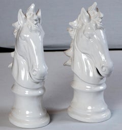 Pair of Ceramic Horse Heads