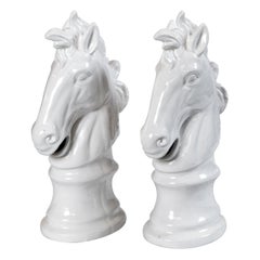 Pair of Ceramic Horse Heads