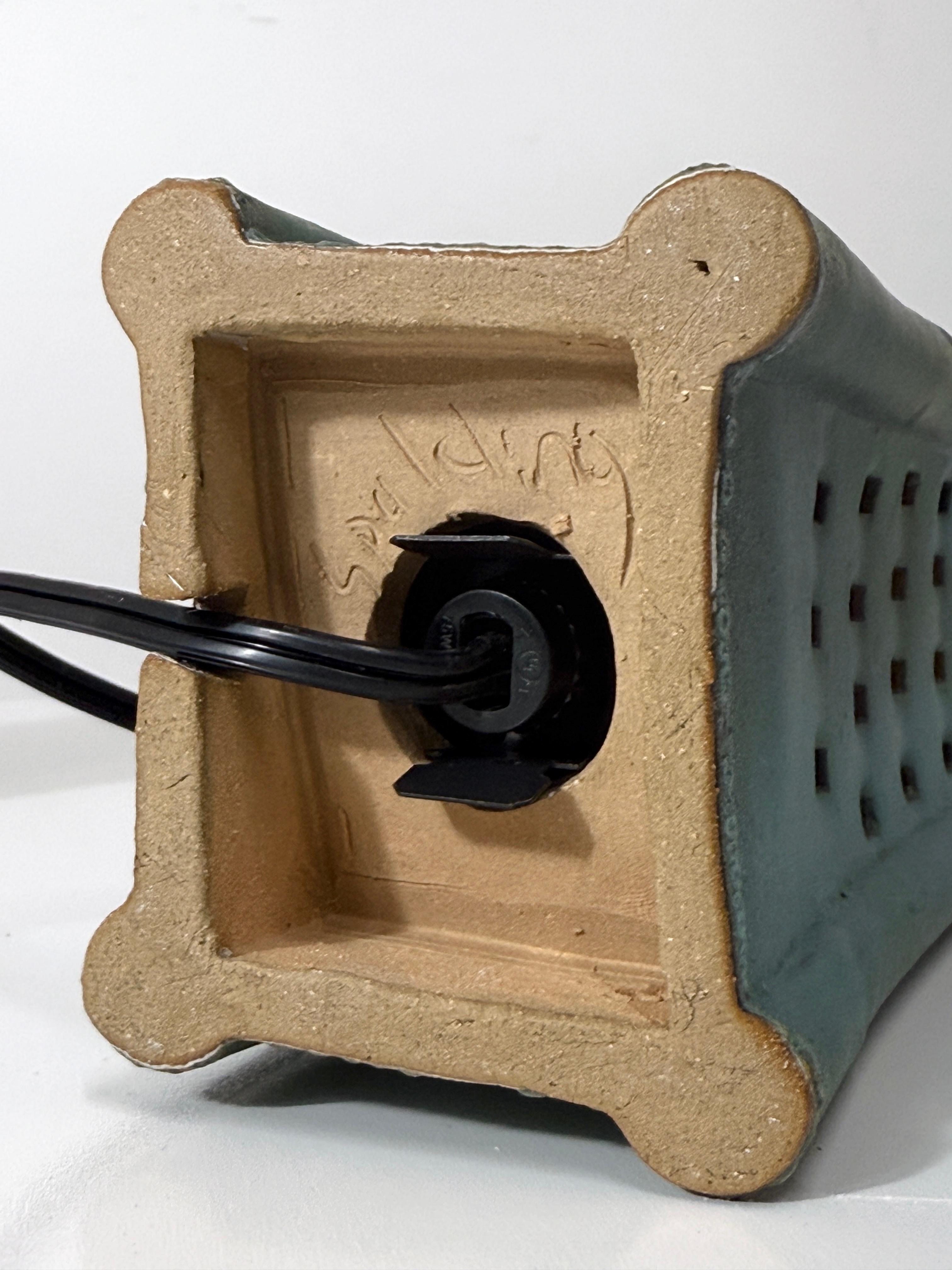 Pair Ceramic Skyscraper Building Sculpture Lamps by Doug Spalding Studio Pottery For Sale 9