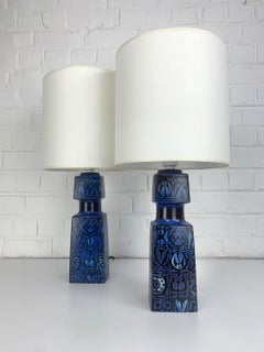 Pareja de lámparas de mesa de cerámica Nils Thorsson para Fog and Morup / Royal Copenhagen Años 60