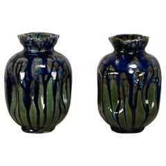 Pair ceramic Vases Art Nouveau or Art Deco France, 1930s