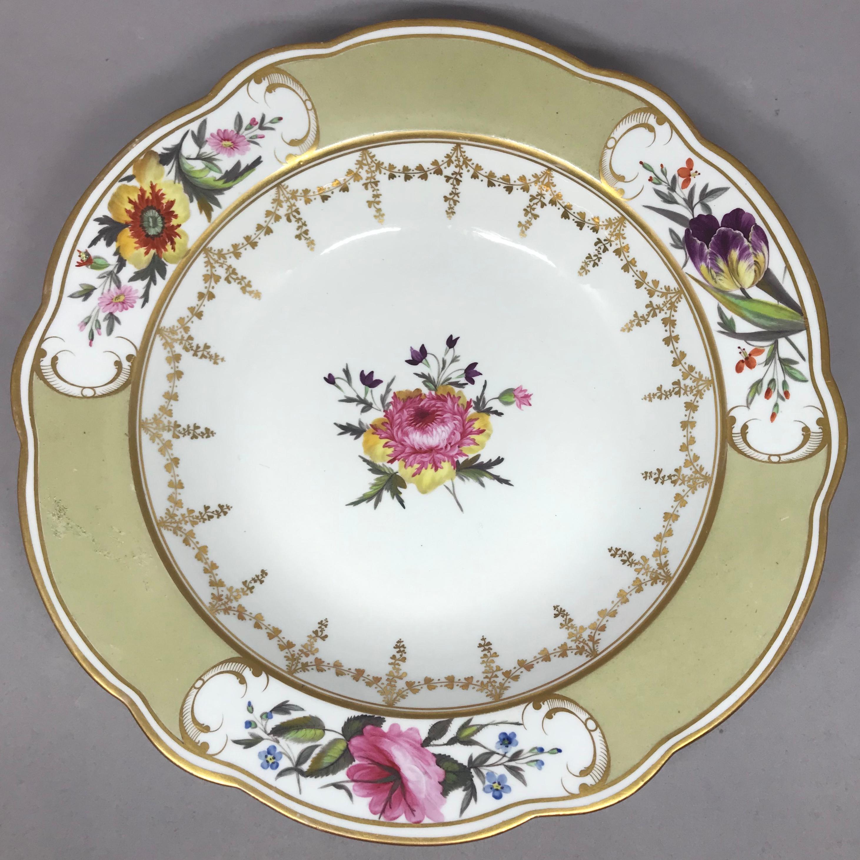 Porcelain Pair of Chamberlain Worcester Soup Plates For Sale