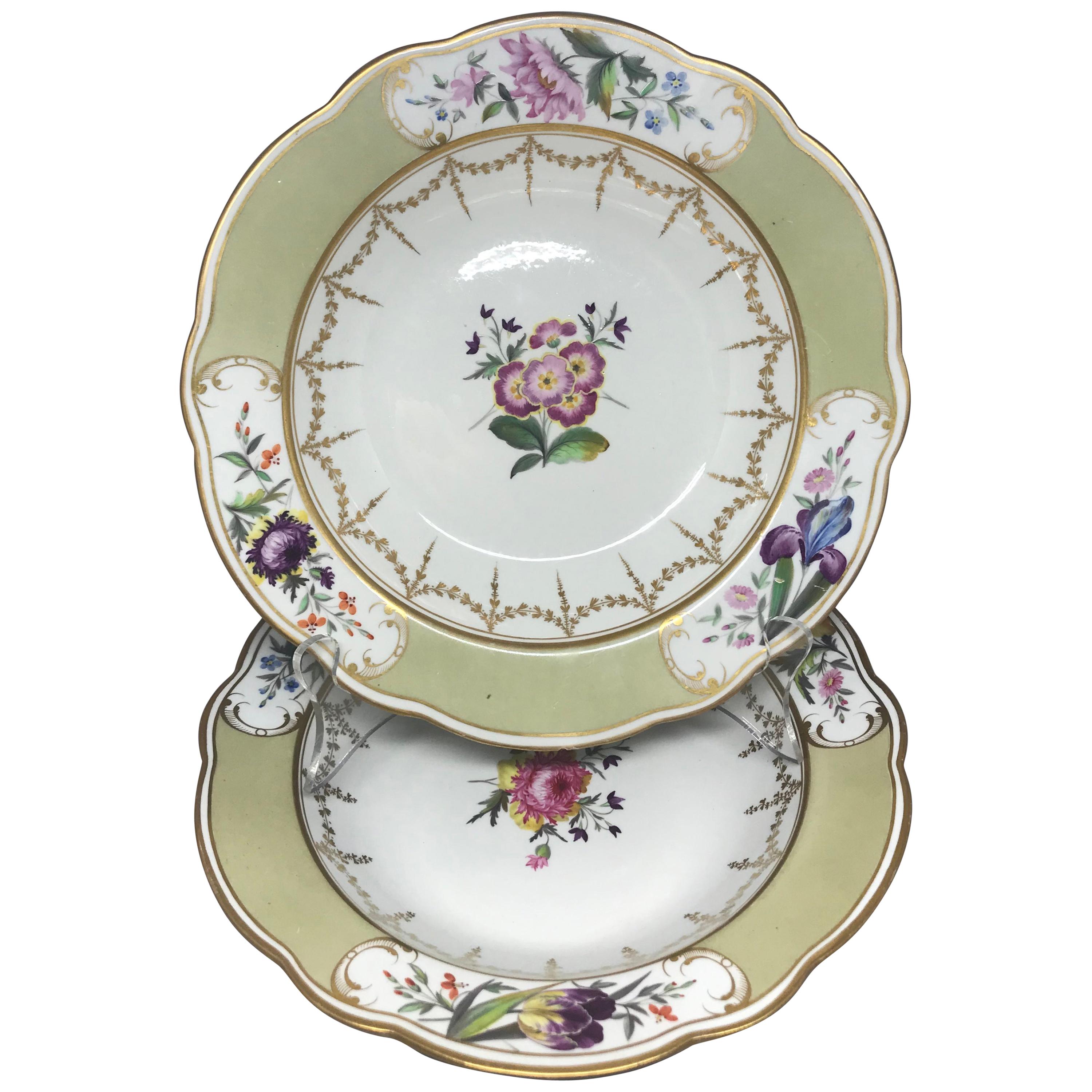 Pair of Chamberlain Worcester Soup Plates For Sale