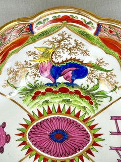 Pair Chamberlains Worcester Dragon in Compartments Porcelain Compotes c1820