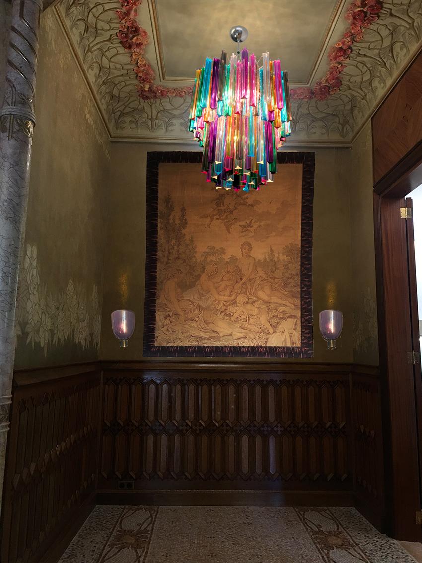 Metallo Coppia di lampadari Multi-Color 107 Triedri, Murano, anni '70 in vendita