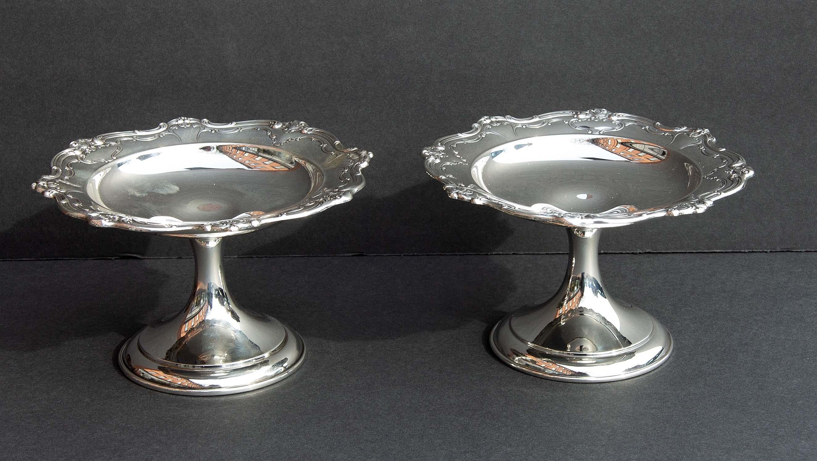 20th Century Pair Chantilly Sterling Compotes by Gorham