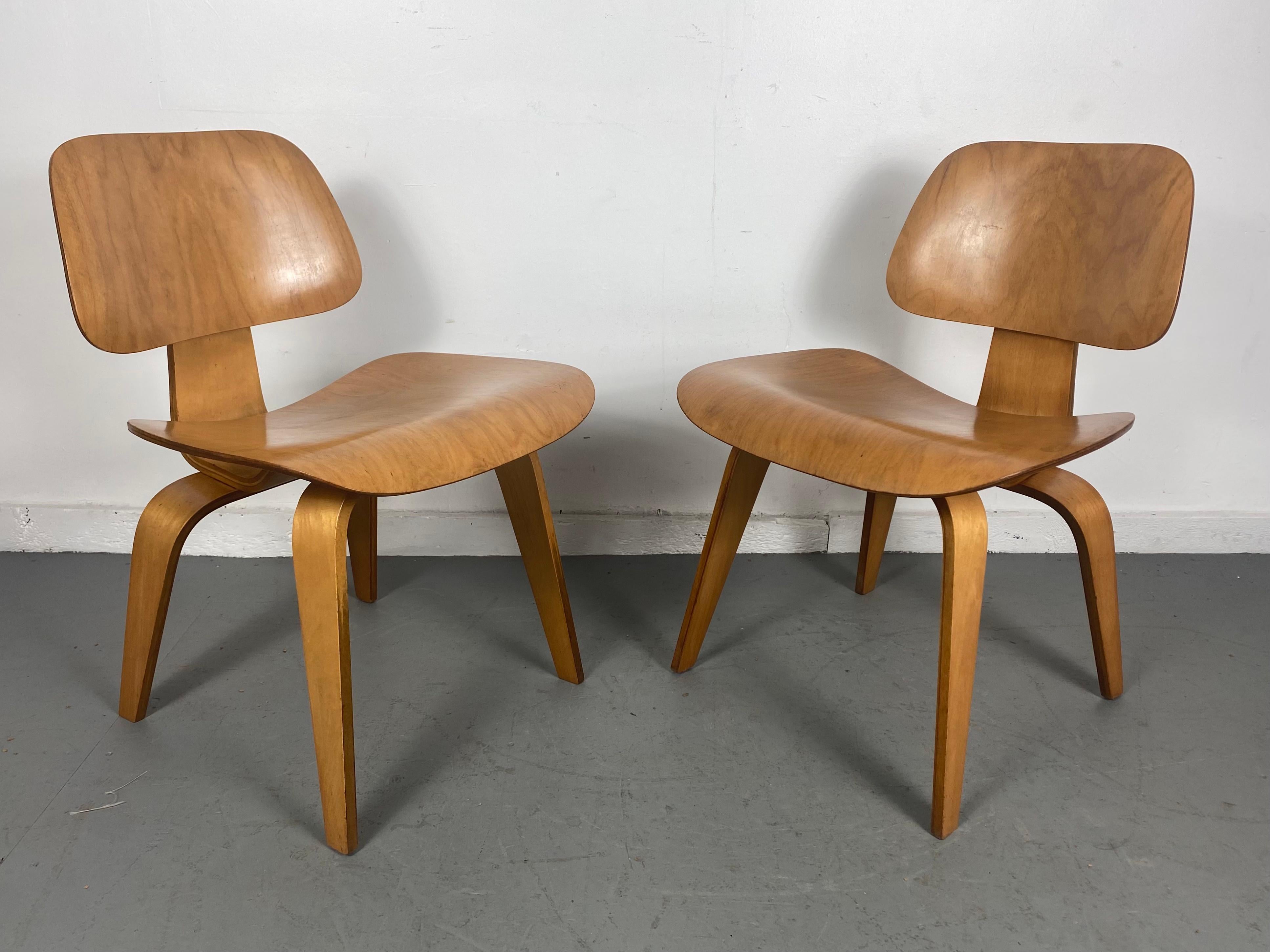 Pair Charles Eames D C W 'dining chairs' Herman Miller 2