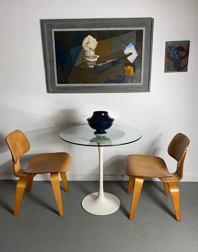 Mid-Century Modern Pair Charles Eames D C W 'dining chairs' Herman Miller For Sale