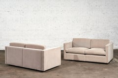 Pair Charles Pfister for Knoll Mohair Settees, 1980