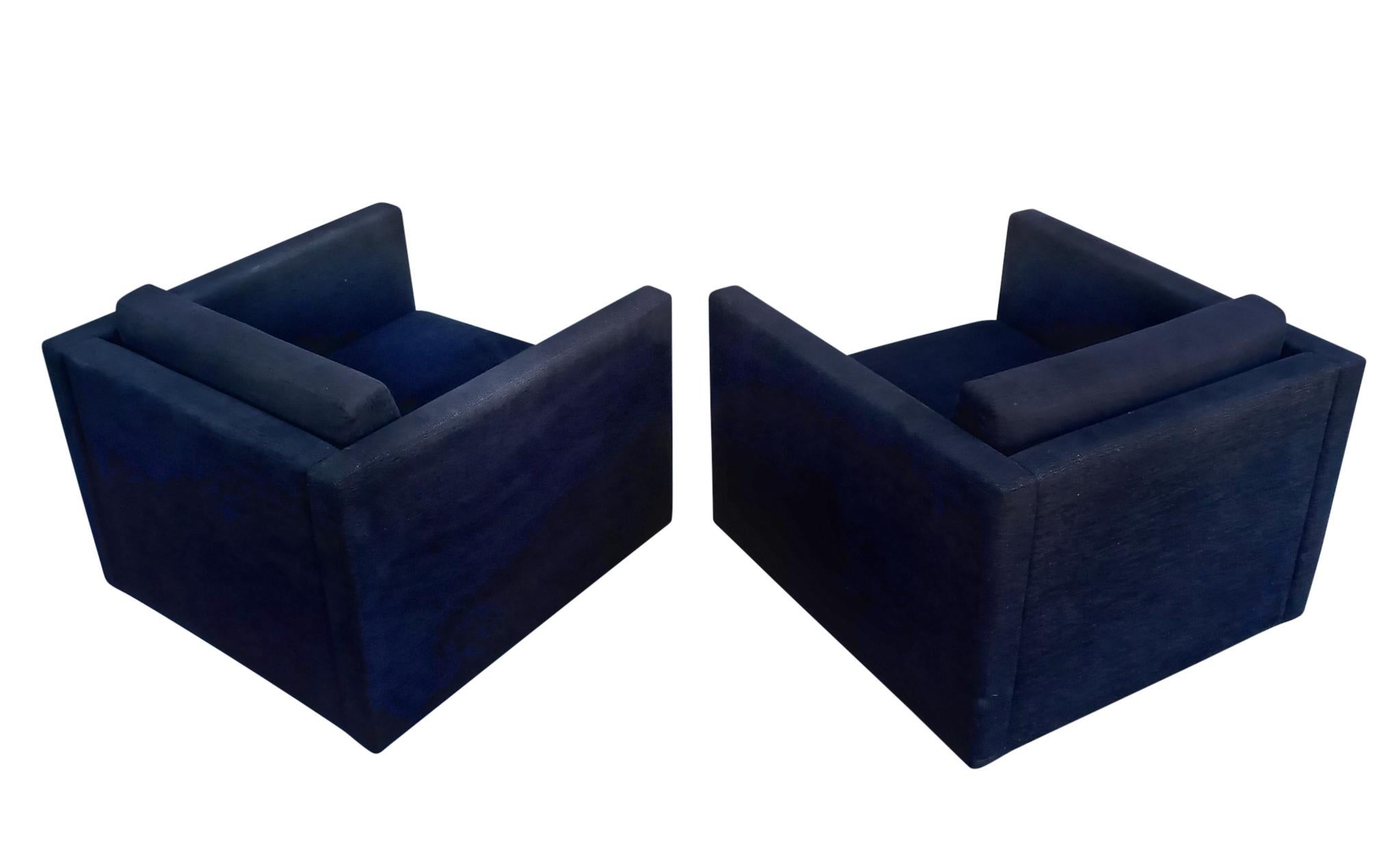 XXIe siècle et contemporain Paire de fauteuils classiques du milieu du siècle Charles Pfister - Knoll, Tuxedo Club ou Lounge Chairs  en vente