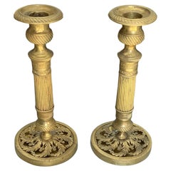 Antique Pair Charles X Ormolu Candlesticks