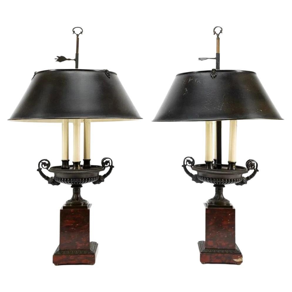 Paire de lampes Charles X Tazze montées en tant que lampes