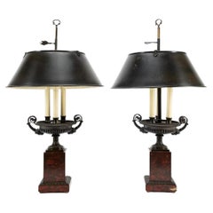 Antique Pair Charles X Tazze Mounted as Lamps
