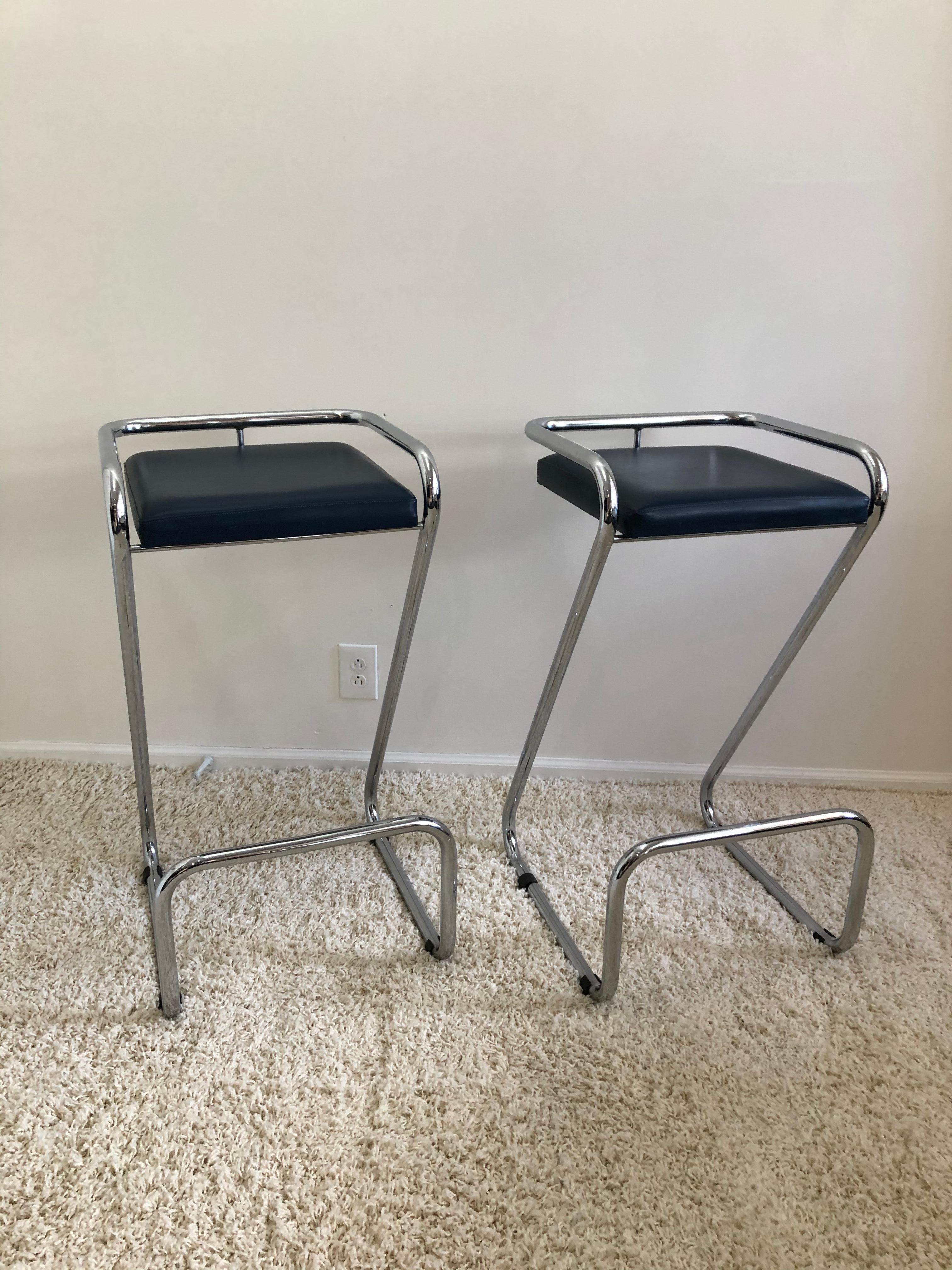 Italian Pair of Charlotte Perriand Style Bar Stools /Kitchen Stools For Sale