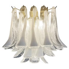 Pair Charming Leaves Ceiling Chandeliers Murano