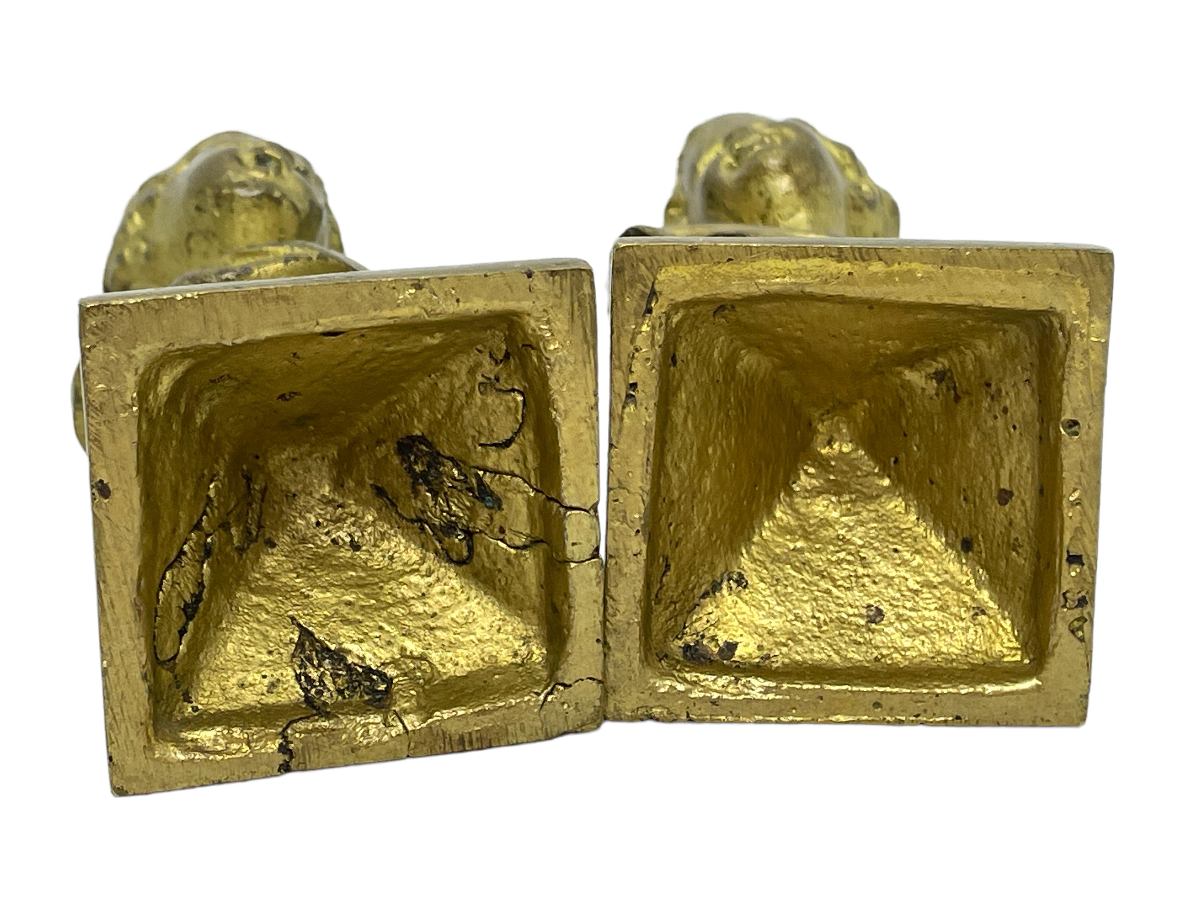 Dekorative Cherub-Skulpturen aus Bronze mit Metallkopf und Büste, Belgien, 1900er Jahre, Paar im Zustand „Gut“ im Angebot in Nuernberg, DE