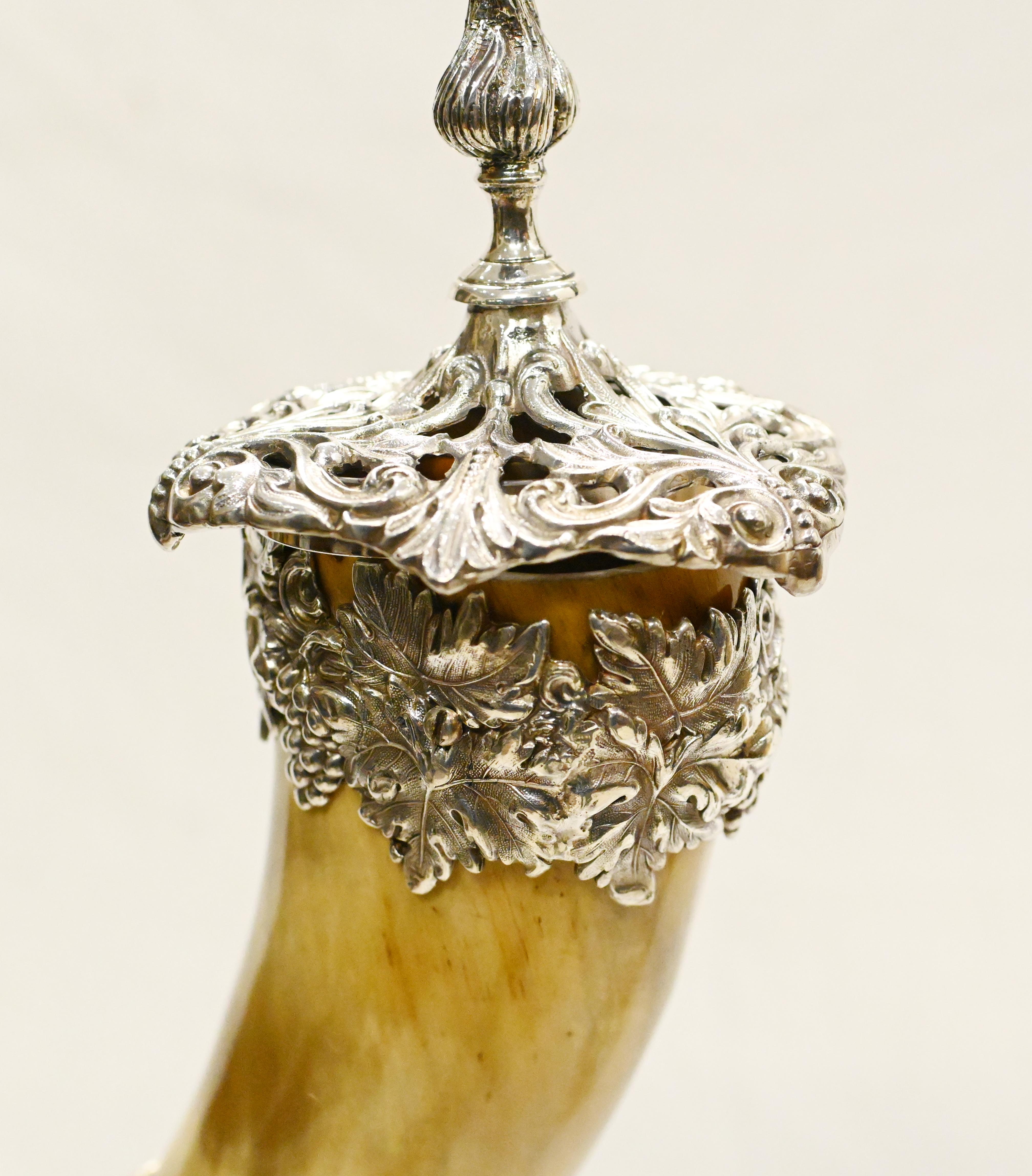 Late 20th Century Pair Cherub Horn Vases Silver Plate Cornucopia For Sale