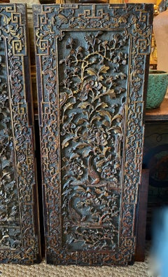 Pair Chinese Carved Panels, 19th Century